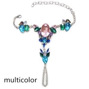 Single- Rhinestone barefoot ankle sandal.